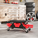 HOMCOM Rolling Mechanic Stool, 135kg Capacity Workshop Stool, Red
