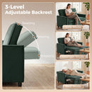 HOMCOM 2 Seater Sofa Bed, 3-in-1 Velvet Pull Out Sleeper Sofa, Dark Green