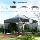 Outsunny 3 x 4.5 m Pop Up Gazebo with Mesh, Heavy Duty Party Tent Marquee