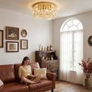 HOMCOM Crystal Ceiling Light with 225 Crystal Pendants, Gold Tone