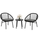 Outsunny 3 Piece Garden Furniture Set, Bistro Set W/ 2 Chairs & 1 Coffee Table