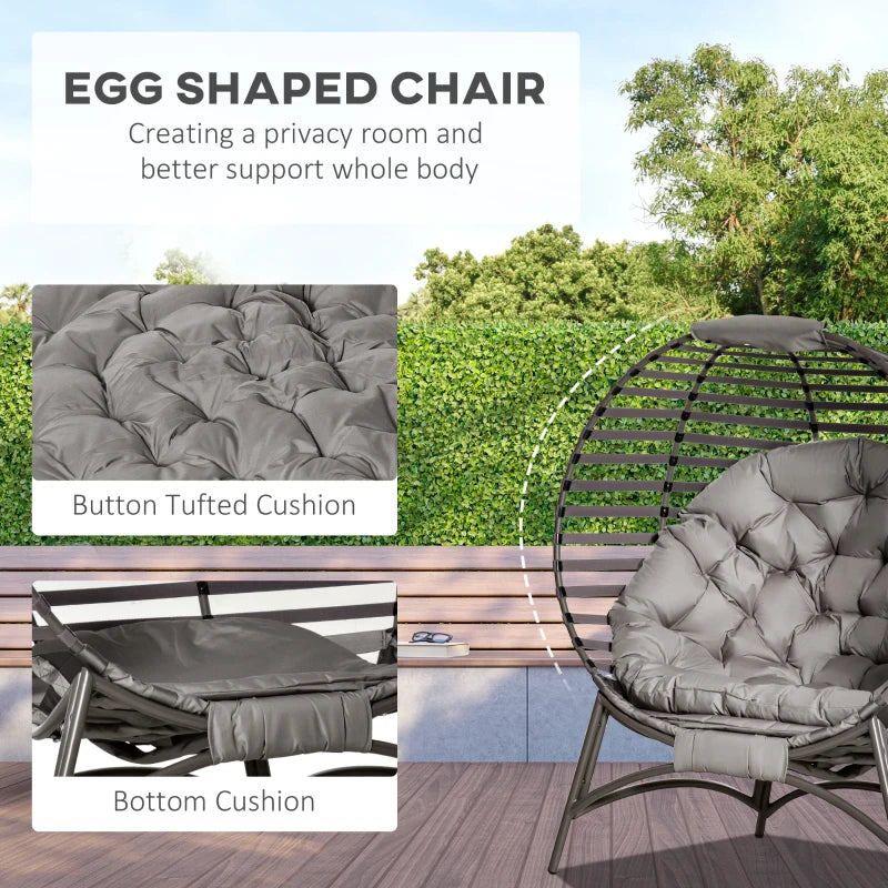 Outsunny Standing Egg Chair with Cushion - Brown