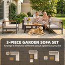 Outsunny Garden Furniture Set with L-Shaped Sofa, Armchair and Table