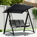 Outsunny 3 Seater Swing Chair, Garden Swing Bench with Adjustable Canopy