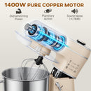 HOMCOM 6L 1400W Stand Mixer With 11 Speeds & Fermentation Function, Cream