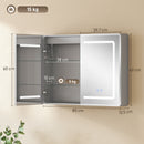 HOMCOM 60 x 80 cm LED Bathroom Mirror Cabinet with Double-Sided Mirrors