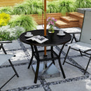Outsunny 90 Cm Garden Dining Table, Round Garden Table With Parasol Hole