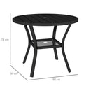 Outsunny 90 Cm Garden Dining Table, Round Garden Table With Parasol Hole