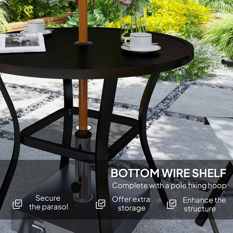 folding patio table with umbrella hole uk Outsunny 90 Cm Garden Dining Table, Round Garden Parasol Ho _badge_Monogrammable Ogio Laptop Backpack Air Colour:Brize Pink Grade