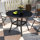 Outsunny 90 Cm Garden Dining Table, Round Garden Table With Parasol Hole