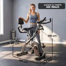 SPORTNOW 3-In-1 Folding Exercise Bike with Resistance Bands, Black