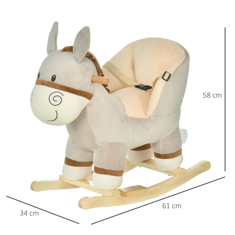 HOMCOM children's   Rocking Donkey - Grey