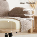 HOMCOM Swivel Armchair With Footstool, Rocking Accent Chair, Light Brown