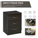 HOMCOM Modern 3 Drawers Side Table, Bedside Table with Wood Effect, Black
