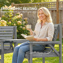 Outsunny Wood Garden Furniture Set w/ Parasol Hole, Detachable Table, Grey
