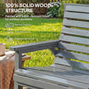 Outsunny Wood Garden Furniture Set w/ Parasol Hole, Detachable Table, Grey