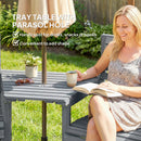 Outsunny Wood Garden Furniture Set w/ Parasol Hole, Detachable Table, Grey