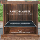 Outsunny Wooden Garden Planter & Bench Combination Garden Raised Bed