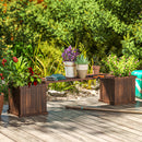Outsunny Wooden Garden Planter & Bench Combination Garden Raised Bed