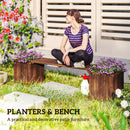 Outsunny Wooden Garden Planter & Bench Combination Garden Raised Bed