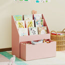 AIYAPLAY Kids Bookcase W/ 3 Tier Shelves, Drawer, For Bedroom, Nursery, Pink