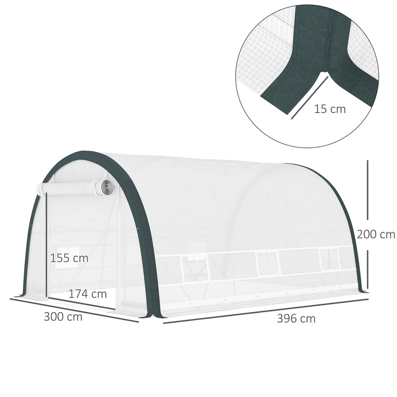 Outsunny Walk-in Tunnel Greenhouse, Upgraded Structure, Mesh Door & Windows