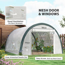 Outsunny Walk-in Tunnel Greenhouse, Upgraded Structure, Mesh Door & Windows
