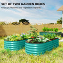 Outsunny Set of 2 Raised Beds for Garden with Metal Plant Stakes, Green