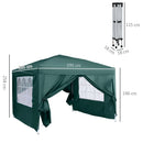 Outsunny  Gazebo 3m x 3m Green
