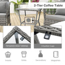 3 Piece Outdoor Rocking Chair Set with Cozy Cushions and Pillow-Grey