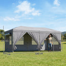 Outsunny 3 X 6 M Pop Up Gazebo, UPF50+ Wedding Party Tent Marquee, Dark Grey