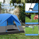 3-Person Outdoor Camping Tent with Removable Floor Mat-Black &amp; Blue