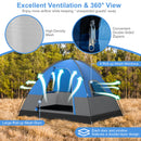 3-Person Outdoor Camping Tent with Removable Floor Mat-Black &amp; Blue