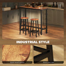 HOMCOM Barstools, Breakfast Bar Stools With Footrest, Rustic Brown