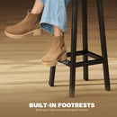 HOMCOM Barstools, Breakfast Bar Stools With Footrest, Rustic Brown