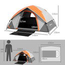Outsunny 2 Man Camping Tent w/ Sewn-in Groundsheet, 3000mm Waterproof