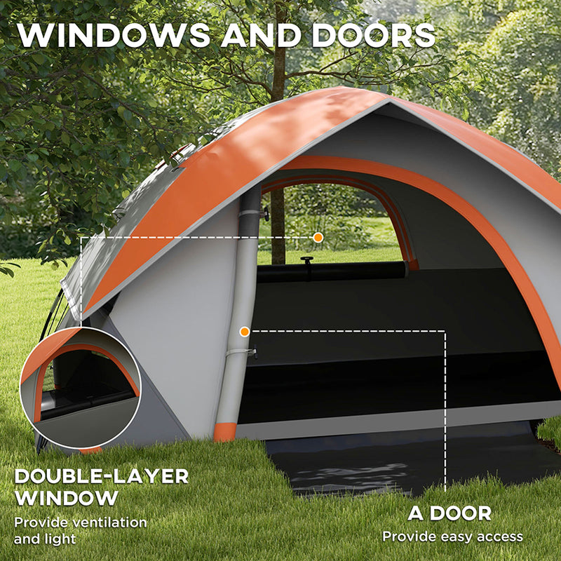 Outsunny 2 Man Camping Tent w/ Sewn-in Groundsheet, 3000mm Waterproof