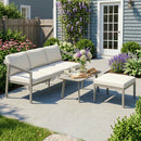 Outsunny 3 Piece Garden Dining Set, Outdoor Patio Furniture, Grey