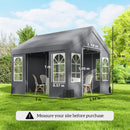 Outsunny 3 X 3 M Party Tent, Outdoor Canopy Tent With Sidewalls, Grey