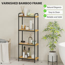 HOMCOM Tier Bamboo Bathroom Shelf, Freestanding Shelving Unit