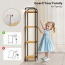 HOMCOM Tier Bamboo Bathroom Shelf, Freestanding Shelving Unit