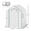 Outsunny Walk-in Greenhouse With, Outdoor Small Greenhouse, White