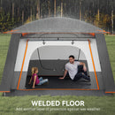 Outsunny 4-6 Man Camping Tent with 2 Bedroom, 3000mm Waterproof, Grey