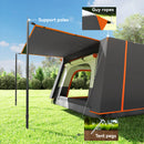 Outsunny 4-6 Man Camping Tent with 2 Bedroom, 3000mm Waterproof, Grey