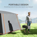 Outsunny 4-6 Man Camping Tent with 2 Bedroom, 3000mm Waterproof, Grey