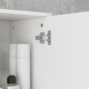 kleankin Tall Narrow Bathroom Storage Cabinet Cupboard w/ Cabinets, White