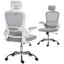 HOMCOM High Back Mesh Computer Desk Chair With Lumbar Support, Grey