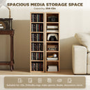 HOMCOM Set of 2 CD Storage Units DVD Shelf with Adjustable Shelves, Natural