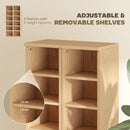 HOMCOM Set of 2 CD Storage Units DVD Shelf with Adjustable Shelves, Natural