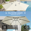 Outsunny 2.6M Garden Parasol Umbrella with Aluminium Pole, Tilt, Crank